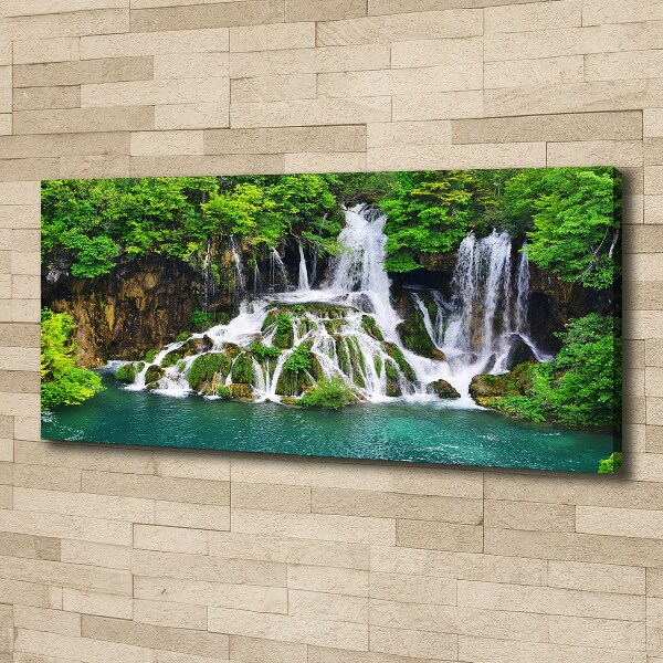 Cuadro canvas con impresión uv duradera horizontal Cascada en las montañas