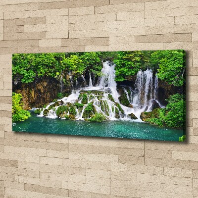 Cuadro canvas con impresión uv duradera horizontal Cascada en las montañas