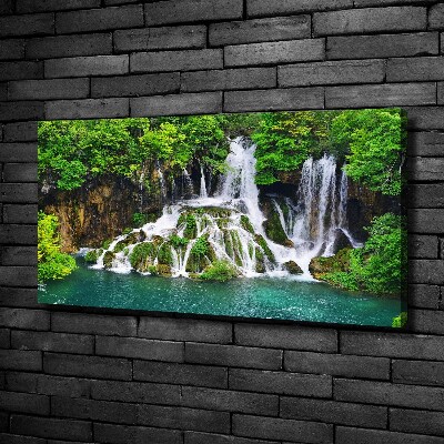Cuadro canvas con impresión uv duradera horizontal Cascada en las montañas