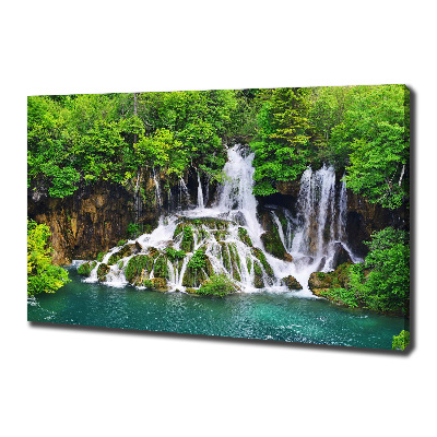 Cuadro canvas con impresión uv duradera horizontal Cascada en las montañas