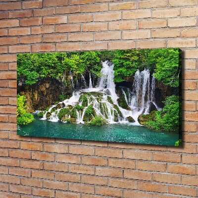 Cuadro canvas con impresión uv duradera horizontal Cascada en las montañas