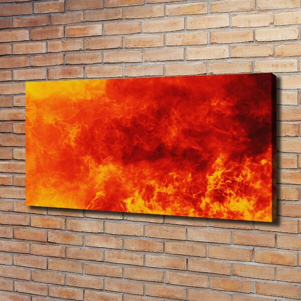 Cuadro canvas moderno de gran formato horizontal Llamas