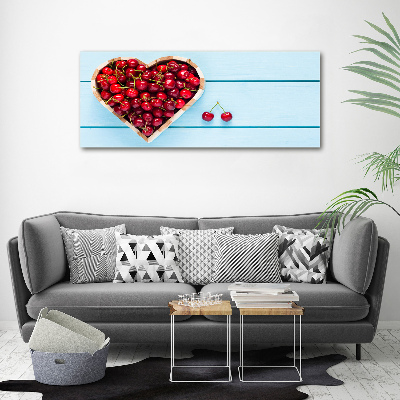 Cuadro canvas moderno de gran formato horizontal Corazón de cereza