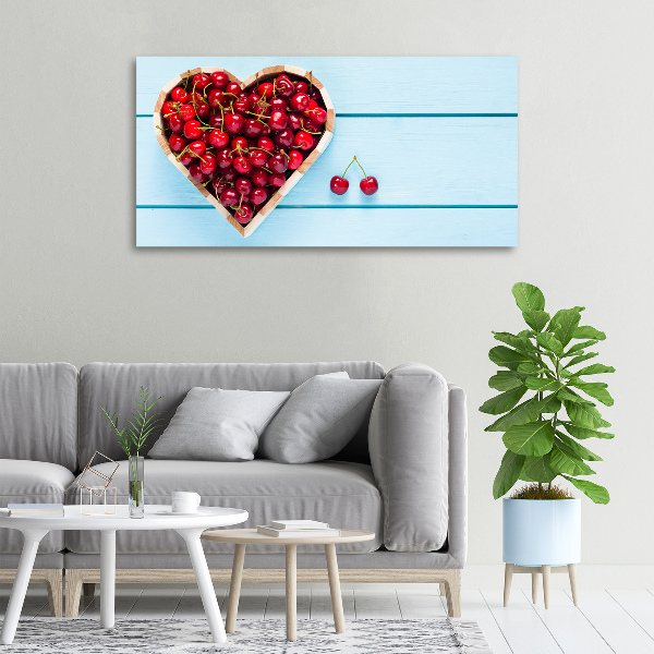 Cuadro canvas moderno de gran formato horizontal Corazón de cereza