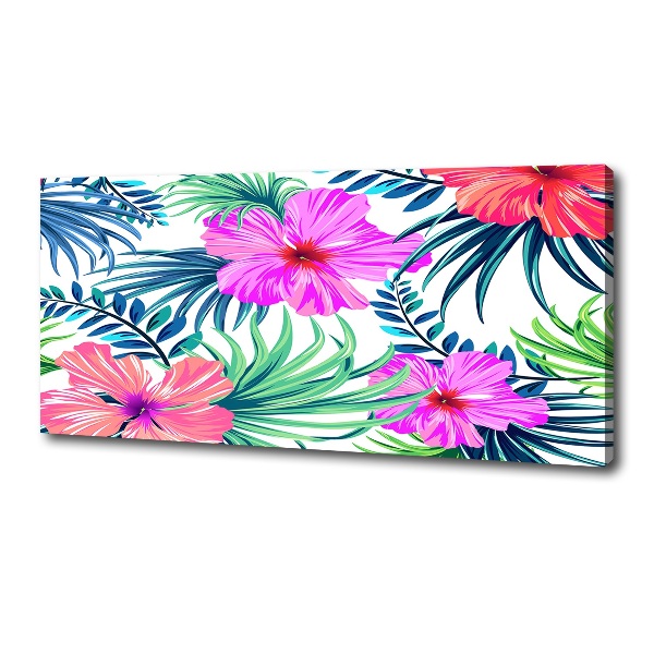 Cuadro canvas con impresión uv duradera horizontal flores hawaianas