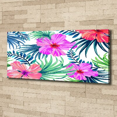 Cuadro canvas con impresión uv duradera horizontal flores hawaianas