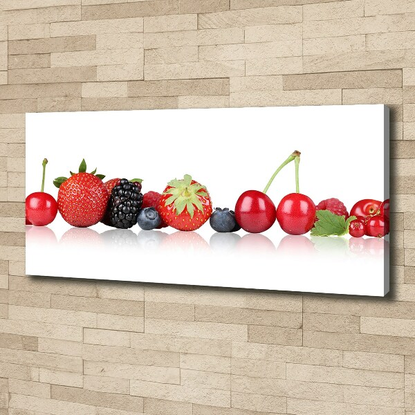 Cuadro canvas con impresión uv duradera horizontal Frutas en fila