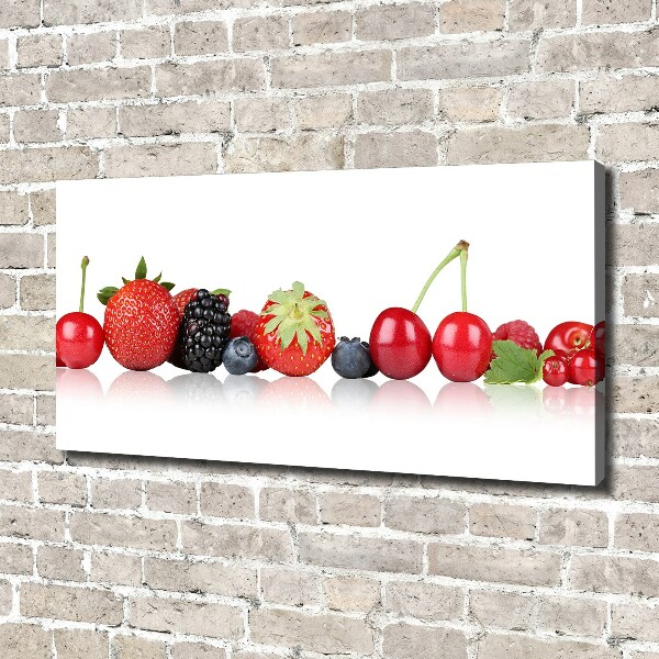 Cuadro canvas con impresión uv duradera horizontal Frutas en fila