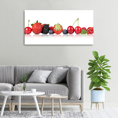 Cuadro canvas con impresión uv duradera horizontal Frutas en fila
