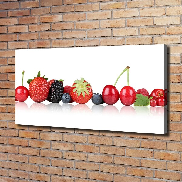 Cuadro canvas con impresión uv duradera horizontal Frutas en fila