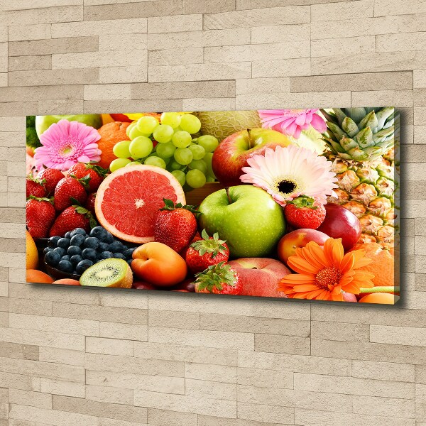 Cuadro canvas moderno de gran formato horizontal Frutas coloridas