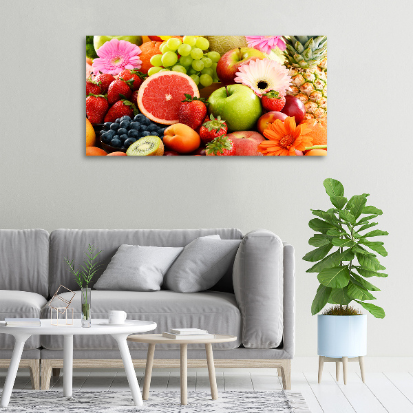 Cuadro canvas moderno de gran formato horizontal Frutas coloridas