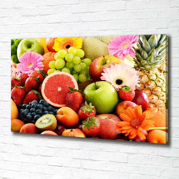 Cuadro canvas moderno de gran formato horizontal Frutas coloridas