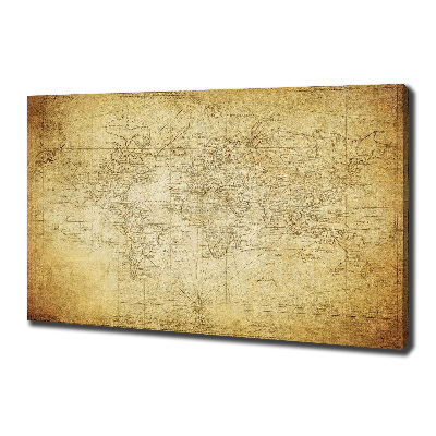 Fotocuadro en lienzo de alta calidad horizontal Mapa del viejo mundo