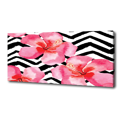 Cuadro canvas con impresión uv duradera horizontal flores hawaianas