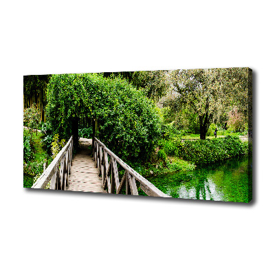 Cuadro canvas moderno de gran formato horizontal Puente sobre el río