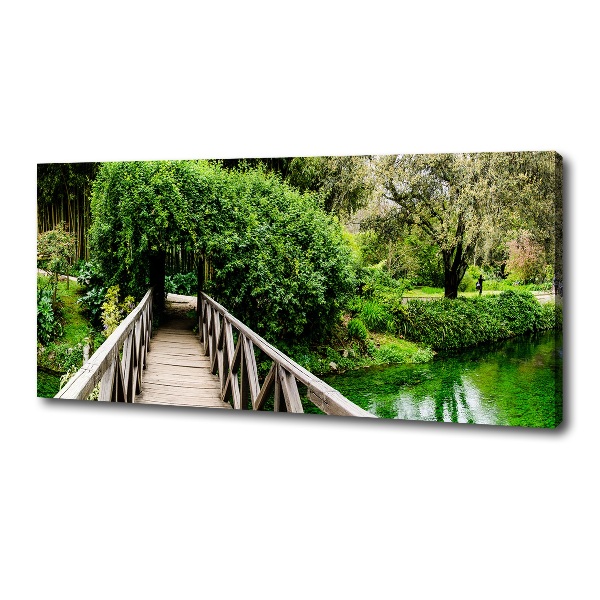 Cuadro canvas moderno de gran formato horizontal Puente sobre el río