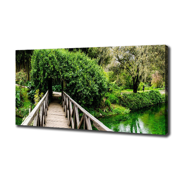 Cuadro canvas moderno de gran formato horizontal Puente sobre el río