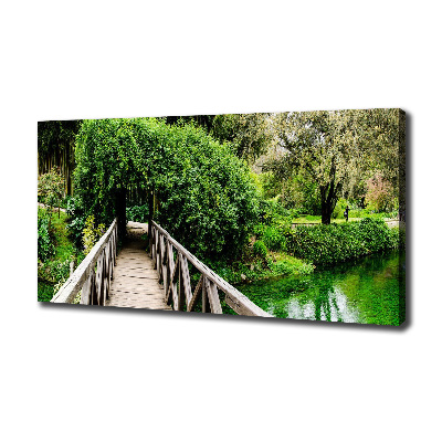 Cuadro canvas moderno de gran formato horizontal Puente sobre el río