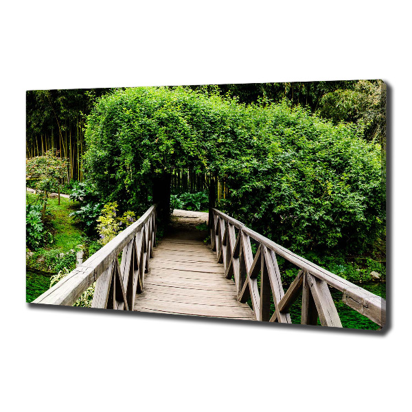 Cuadro canvas moderno de gran formato horizontal Puente sobre el río