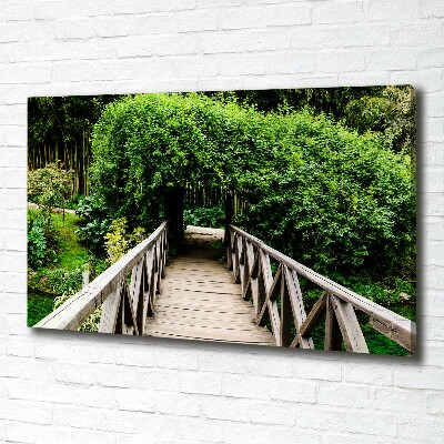 Cuadro canvas moderno de gran formato horizontal Puente sobre el río