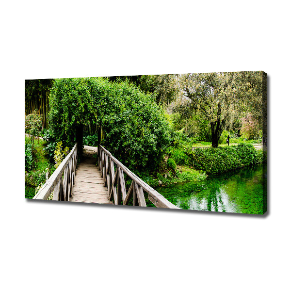Cuadro canvas moderno de gran formato horizontal Puente sobre el río