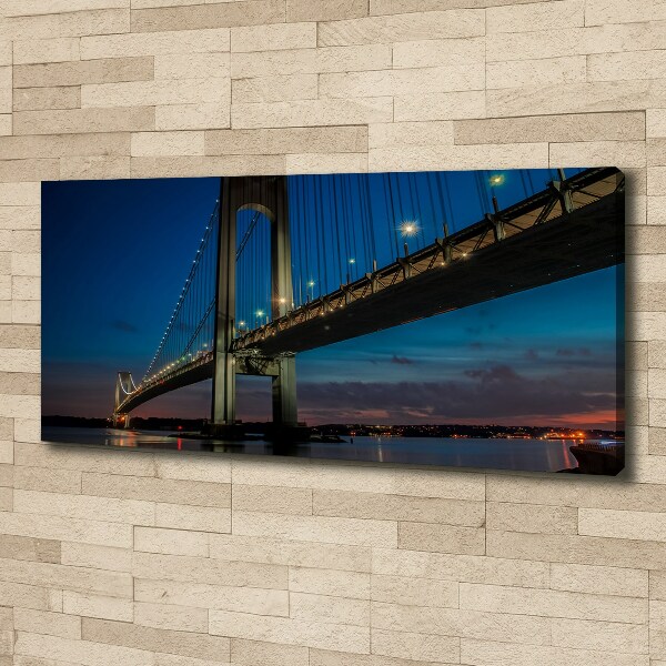 Cuadro canvas moderno de gran formato horizontal Puente de Brooklyn