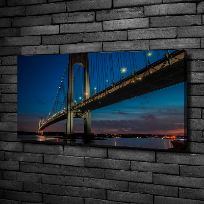 Cuadro canvas moderno de gran formato horizontal Puente de Brooklyn