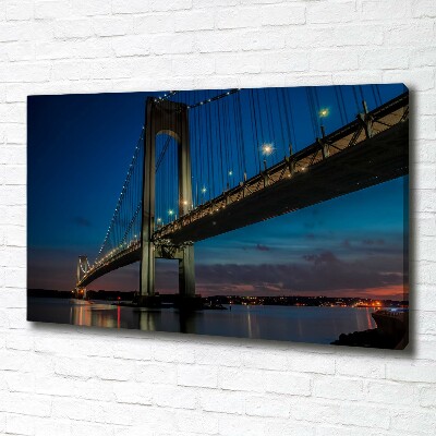 Cuadro canvas moderno de gran formato horizontal Puente de Brooklyn