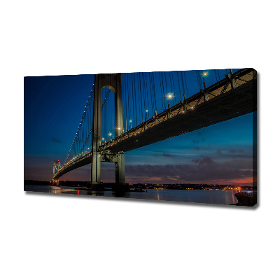 Cuadro canvas moderno de gran formato horizontal Puente de Brooklyn