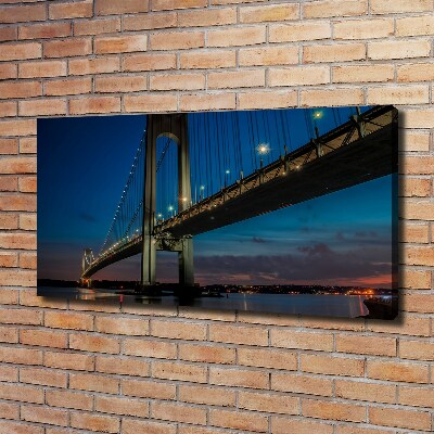 Cuadro canvas moderno de gran formato horizontal Puente de Brooklyn