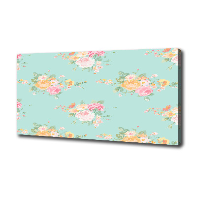 Cuadro canvas moderno de gran formato horizontal Patrón floral