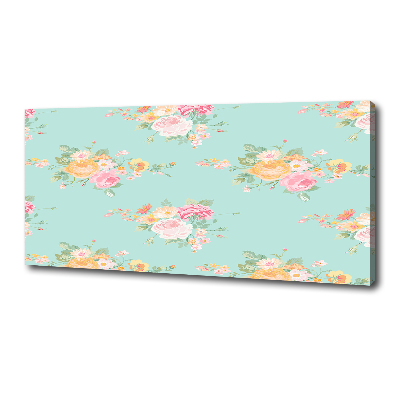 Cuadro canvas moderno de gran formato horizontal Patrón floral