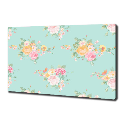 Cuadro canvas moderno de gran formato horizontal Patrón floral