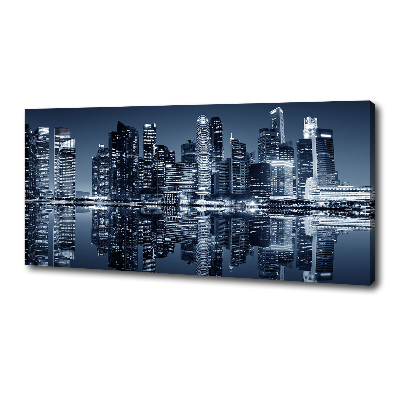 Cuadro canvas con impresión uv duradera horizontal Singapur de noche