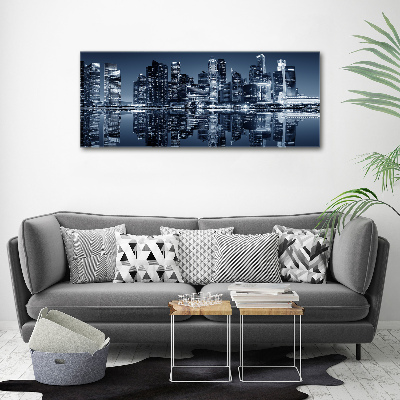 Cuadro canvas con impresión uv duradera horizontal Singapur de noche