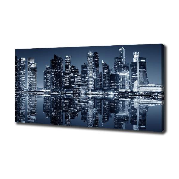 Cuadro canvas con impresión uv duradera horizontal Singapur de noche