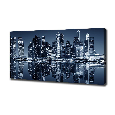 Cuadro canvas con impresión uv duradera horizontal Singapur de noche