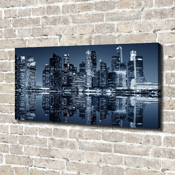 Cuadro canvas con impresión uv duradera horizontal Singapur de noche