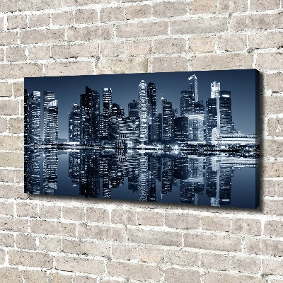 Cuadro canvas con impresión uv duradera horizontal Singapur de noche