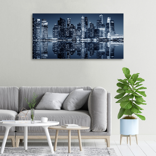 Cuadro canvas con impresión uv duradera horizontal Singapur de noche