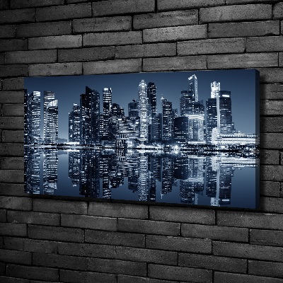 Cuadro canvas con impresión uv duradera horizontal Singapur de noche