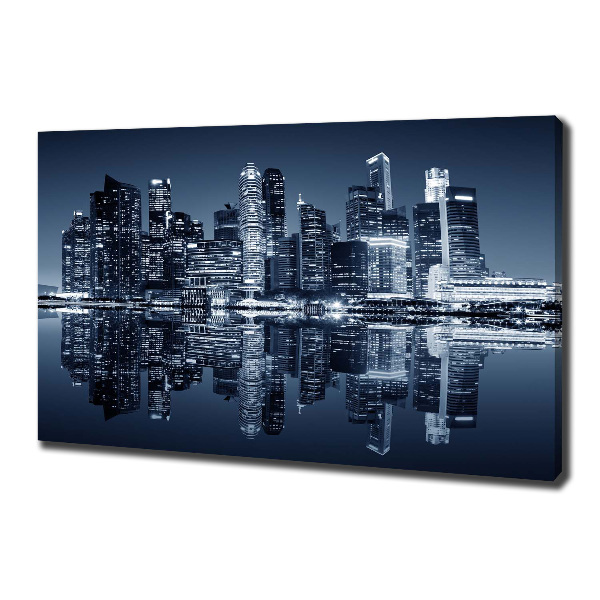 Cuadro canvas con impresión uv duradera horizontal Singapur de noche
