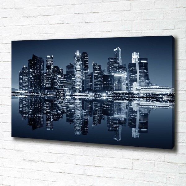 Cuadro canvas con impresión uv duradera horizontal Singapur de noche