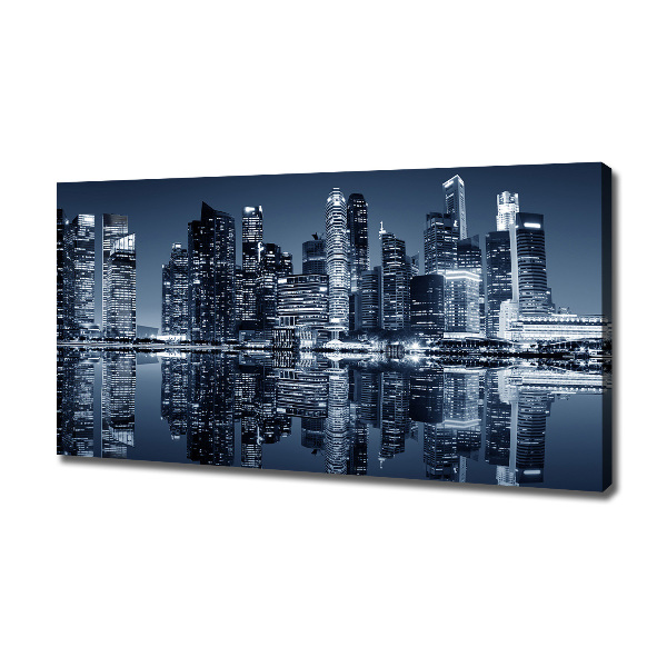 Cuadro canvas con impresión uv duradera horizontal Singapur de noche