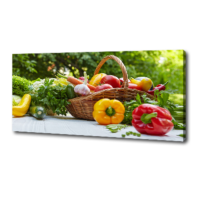 Cuadro canvas con impresión uv duradera horizontal Cesta de verduras