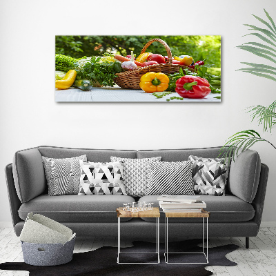 Cuadro canvas con impresión uv duradera horizontal Cesta de verduras