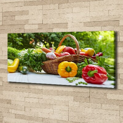 Cuadro canvas con impresión uv duradera horizontal Cesta de verduras