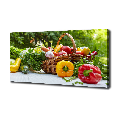 Cuadro canvas con impresión uv duradera horizontal Cesta de verduras