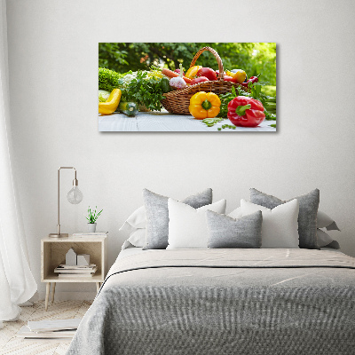 Cuadro canvas con impresión uv duradera horizontal Cesta de verduras